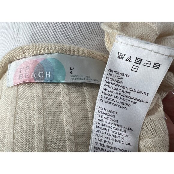 NWOT Free People Knit Co-Ord Top Maxi Skirt Set • Coastal Soft Girl Minimalist L - Picture 15 of 16